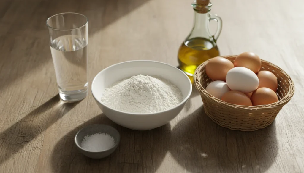 Ingredients for Easy Homemade Noodles