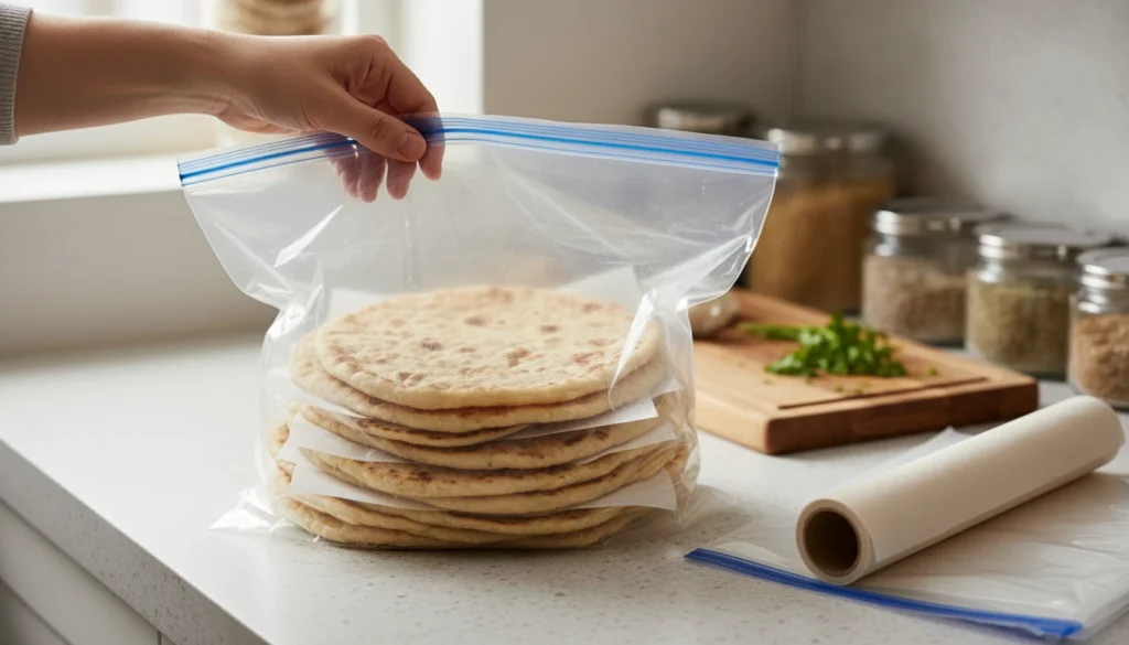 Storing and Freezing Homemade Flatbread