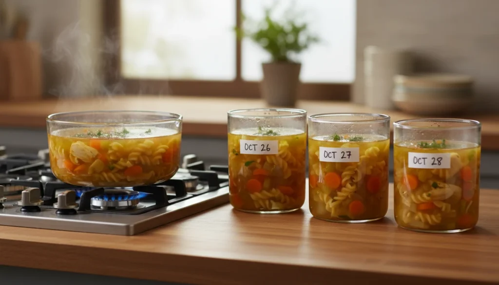 Storing and Reheating Homemade Chicken Soup