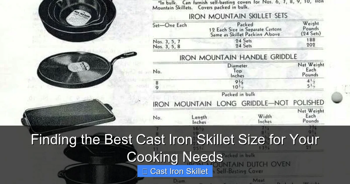 Finding the Best Cast Iron Skillet Size for Your Cooking Needs
