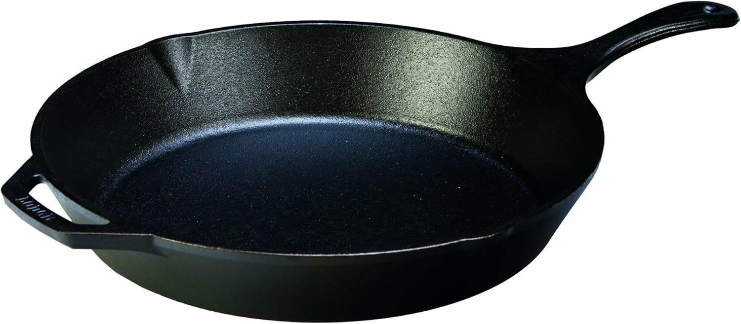 Lodge 13-1/4-Inch Pre-Seasoned Cast Iron Skillet with Signature Teardr