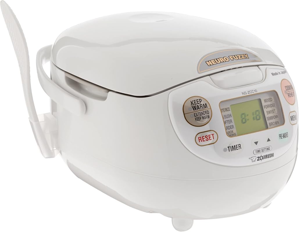 Zojirushi NS-ZCC10 Neuro Fuzzy 5.5-Cup Rice Cooker and Warmer with Adv
