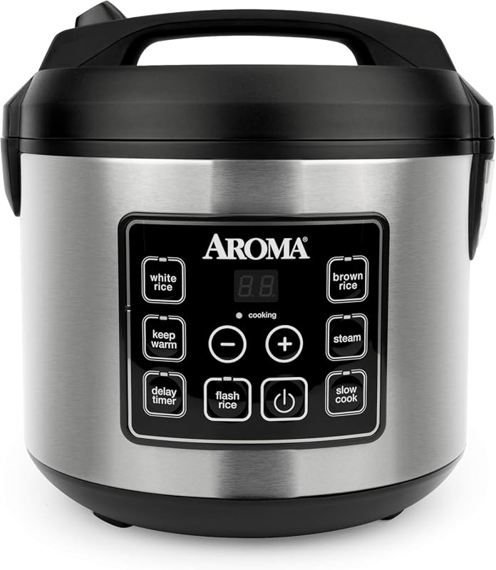 Aroma Housewares ARC-150SB 20-Cup Digital Rice Cooker, Slow Cooker and