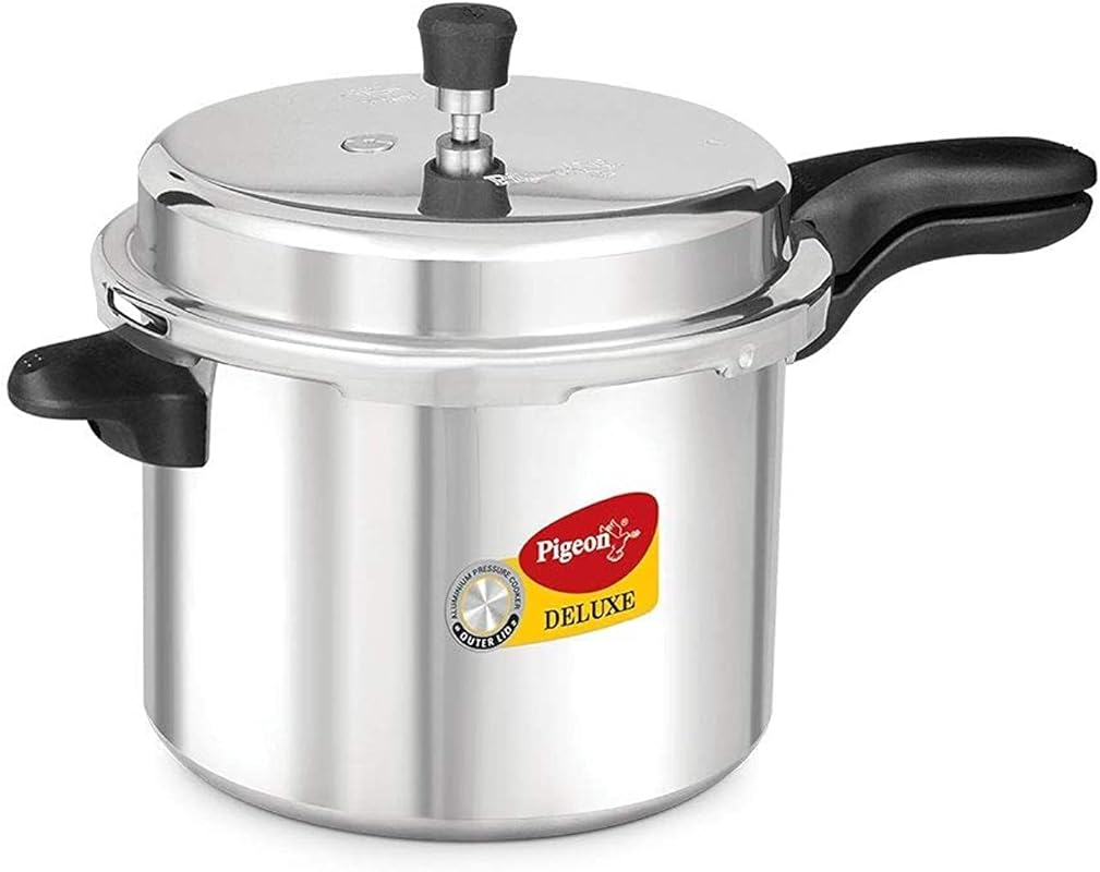 Pigeon 7.5 Quart Pressure Cooker, Deluxe Aluminum Outer Lid, Stovetop 