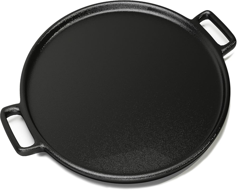 Home-Complete 14-Inch Pre-Seasoned Cast Iron Pizza Pan