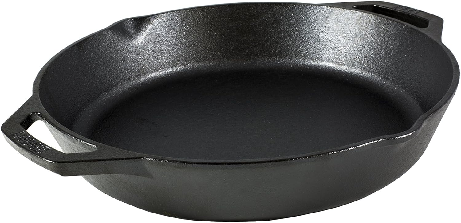 Lodge 12-Inch Pre-Seasoned Cast Iron Skillet with Dual Assist Handles 