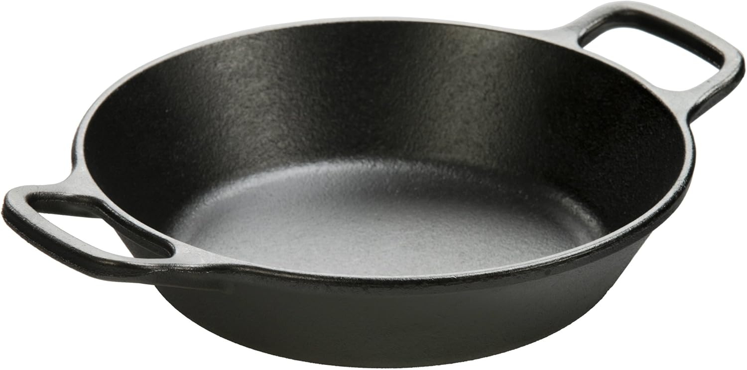 Lodge 8 inch Pre-Seasoned Cast Iron Skillet with Dual Assist Handles —