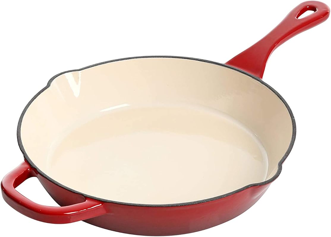Crock-Pot 10-inch enameled cast iron skillet with handles — even heat,