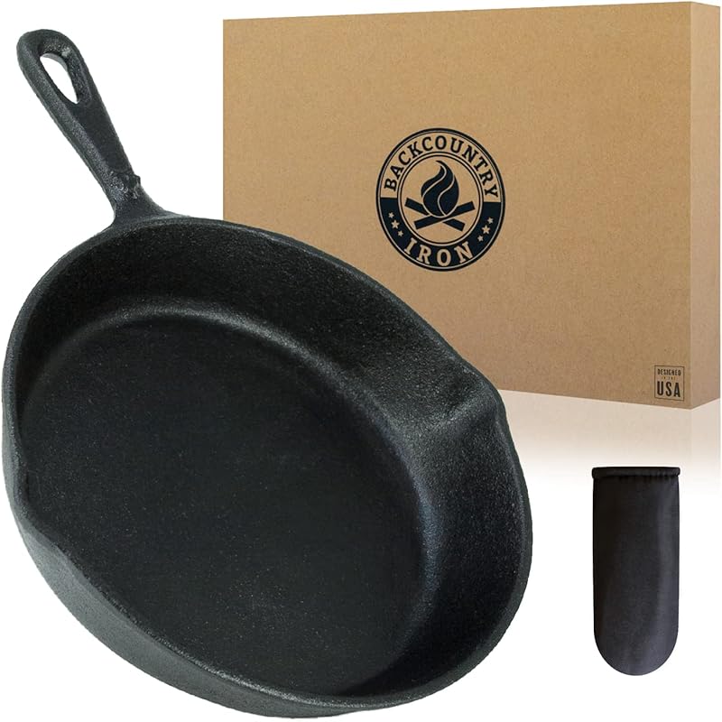 8 inch Round Pre-Seasoned Cast Iron Skillet — Medium Size, Oven, Stove