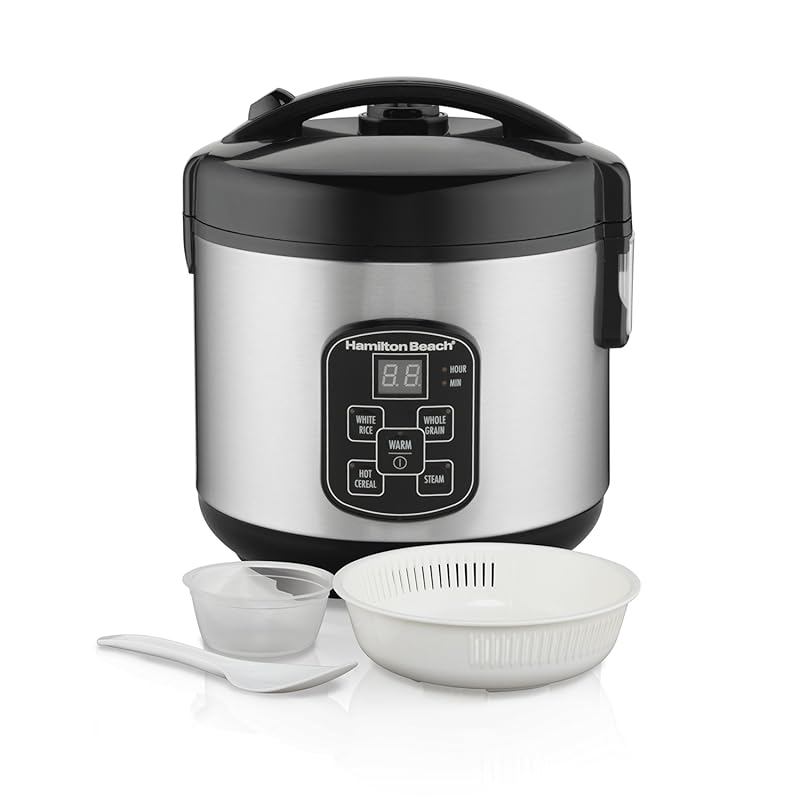 Hamilton Beach 8-Cup Digital Programmable Rice Cooker and Food Steamer