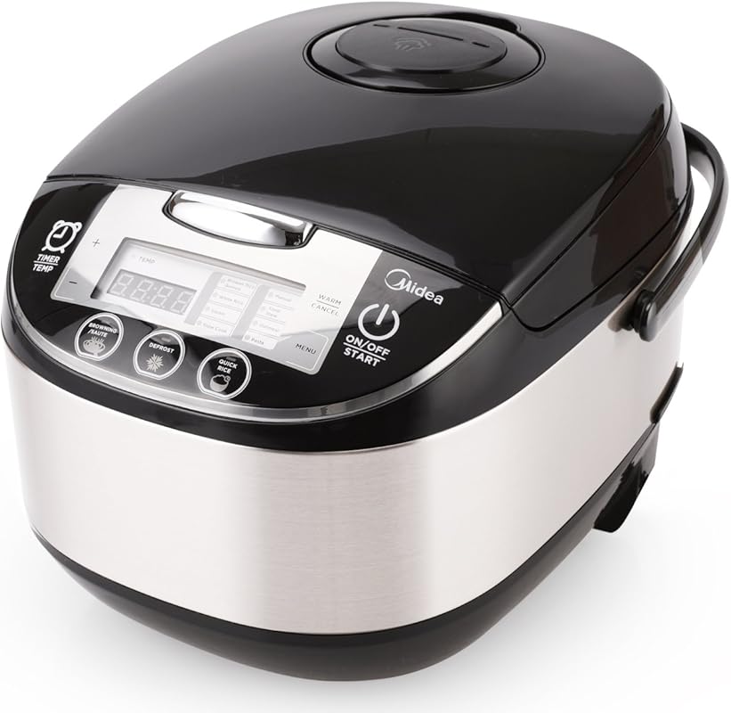Midea 10-Cup Multi Rice Cooker with Steamer Basket, Slow Cook, LED Dig