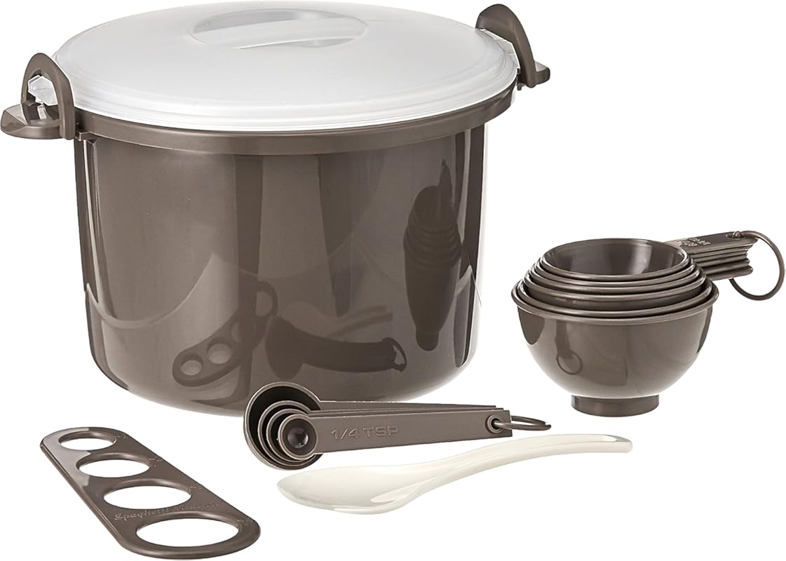 Prep Solutions 17-Piece Microwave Rice & Pasta Cooker Set — 12-Cup Cap