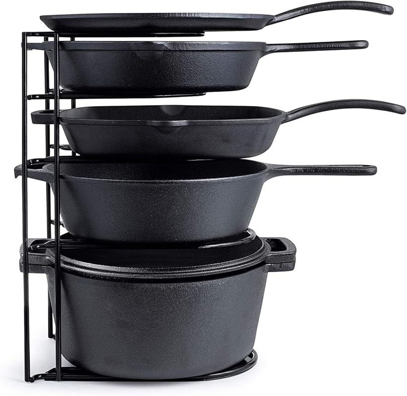 Cuisinel Extra Large 5-Tier Heavy Duty Pot Organizer for Cast Iron Ski