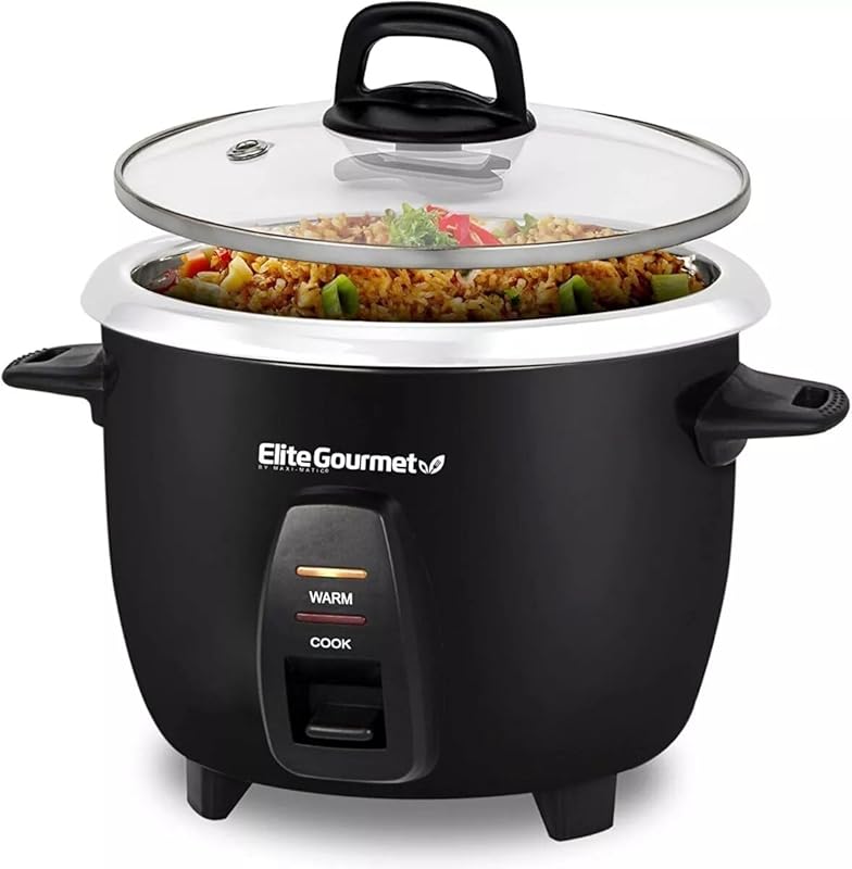 Elite Gourmet 10-Cup Electric Rice Cooker with Stainless Inner Pot, Id