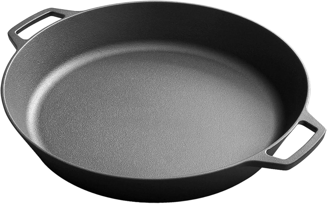 Large 17-Inch Pre-Seasoned Cast Iron Skillet