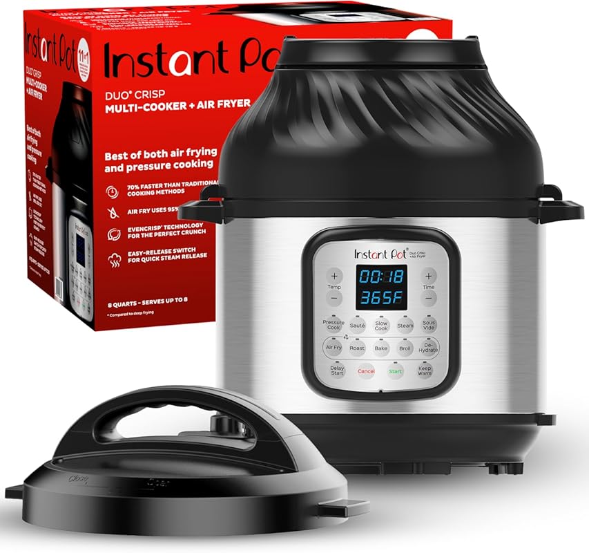 Instant Pot Duo Crisp 11-in-1 Air Fryer and Pressure Cooker Combo, 6-Q