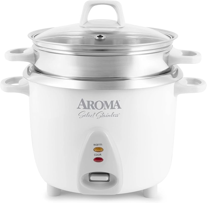 Aroma Select Stainless 14-Cup Pot-Style Rice Cooker and Steamer, One-T