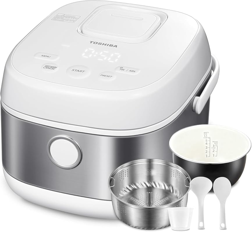 TOSHIBA 5.5-cup induction low-carb rice cooker with 8 functions, 24H t