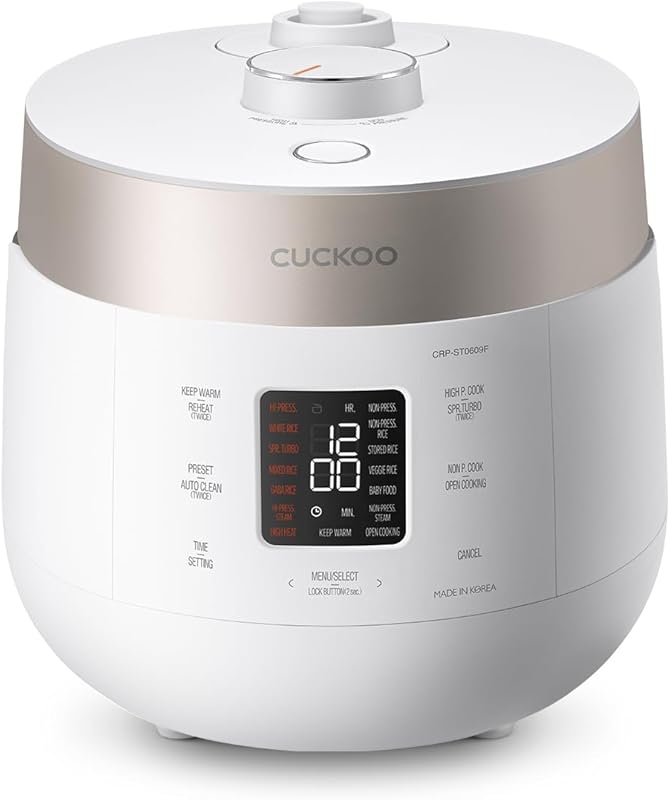 CUCKOO CRP-ST0609FW Twin Pressure 6-Cup (12-Cup) Rice Cooker with 16 M