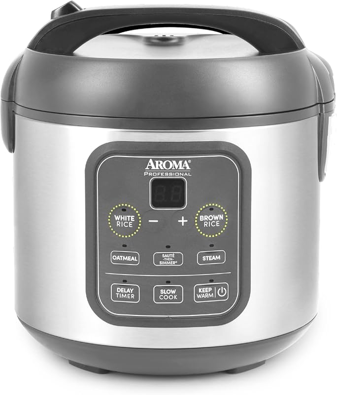 AROMA Professional Digital Multicooker 4-Cup Uncooked/8-Cup Cooked wit