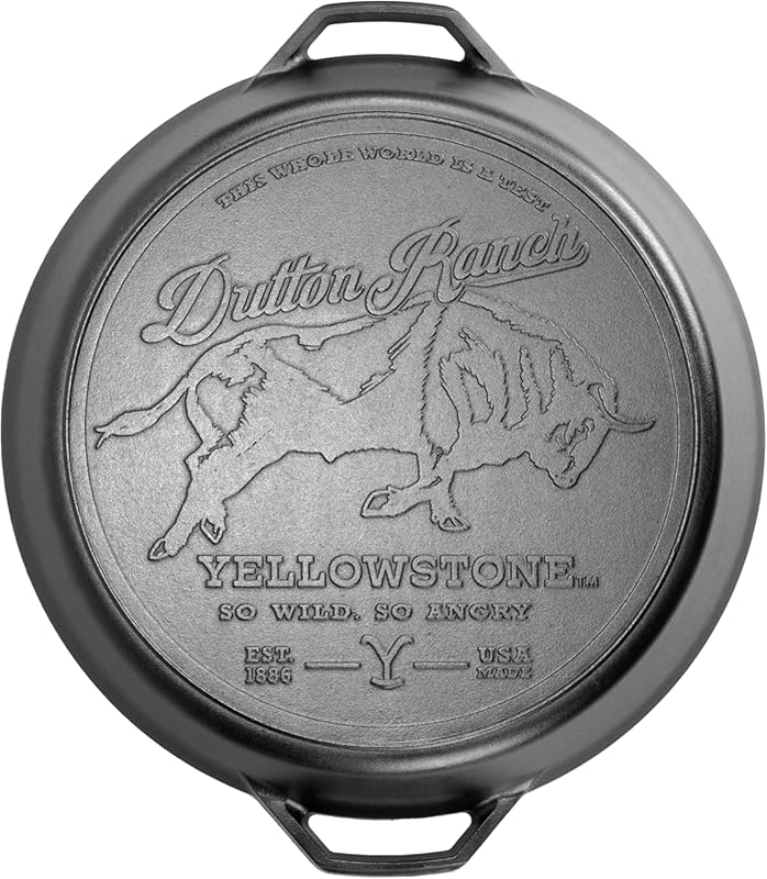 Lodge 17-Inch Yellowstone Pre-Seasoned Cast Iron Skillet with Signatur