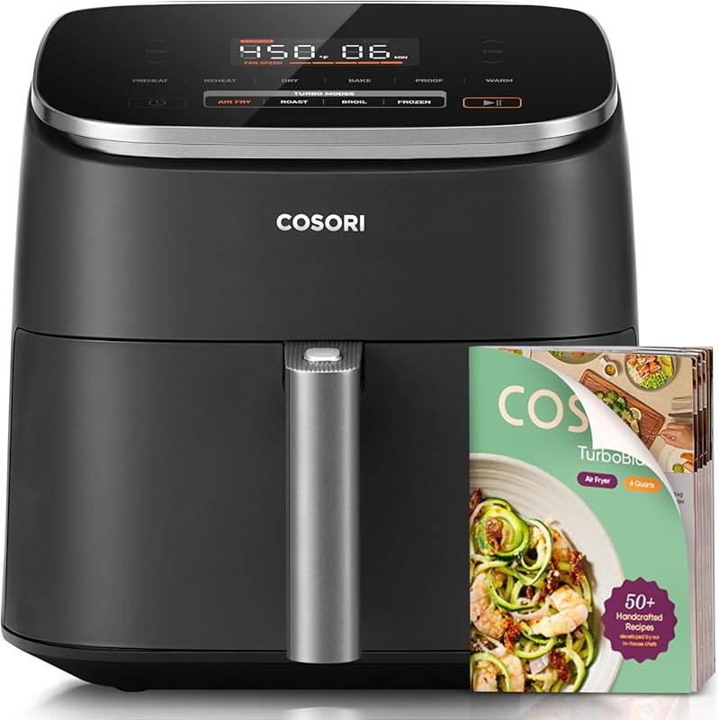 COSORI TurboBlaze 9-in-1 Air Fryer 6QT with Premium Ceramic Coating, 9
