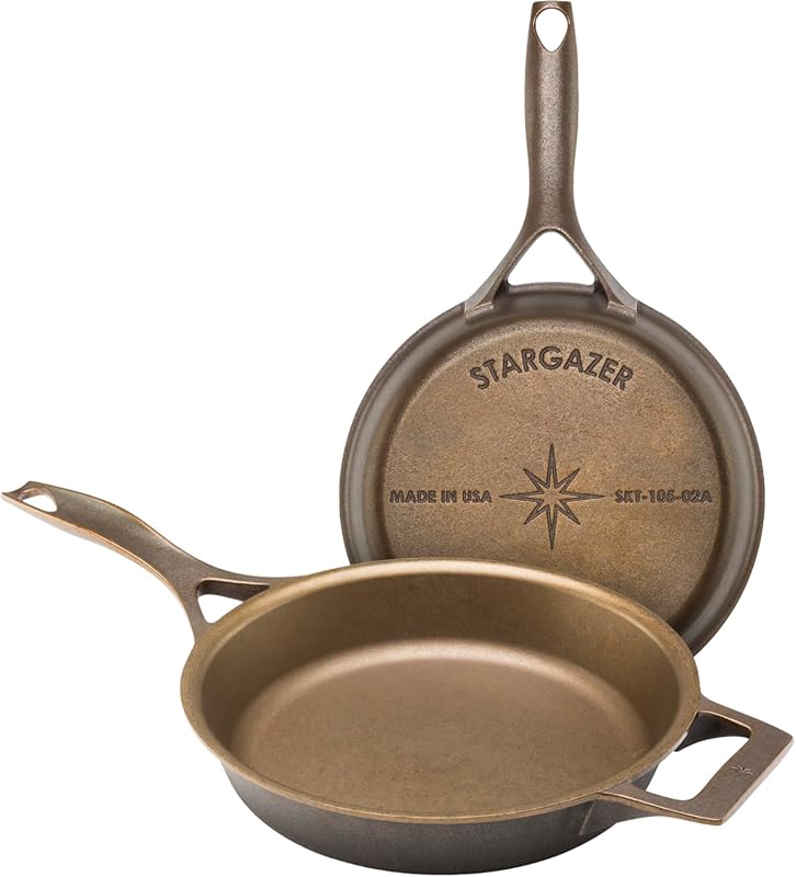 Stargazer 10.5-inch Pre-Seasoned Cast Iron Skillet — Made in USA, Smoo