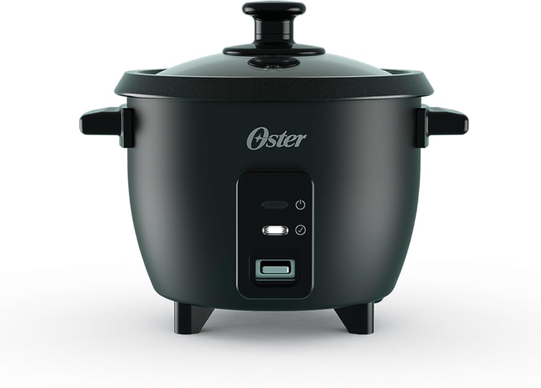 Oster 6-Cup Rice Cooker with Steamer Tray, Nonstick Inner Pot and Auto