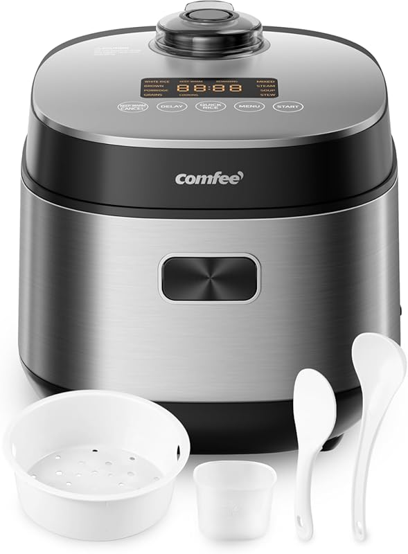 COMFEE' Compact 9-in-1 Rice Cooker 4-Cup Uncooked/8-Cup Cooked with Fu