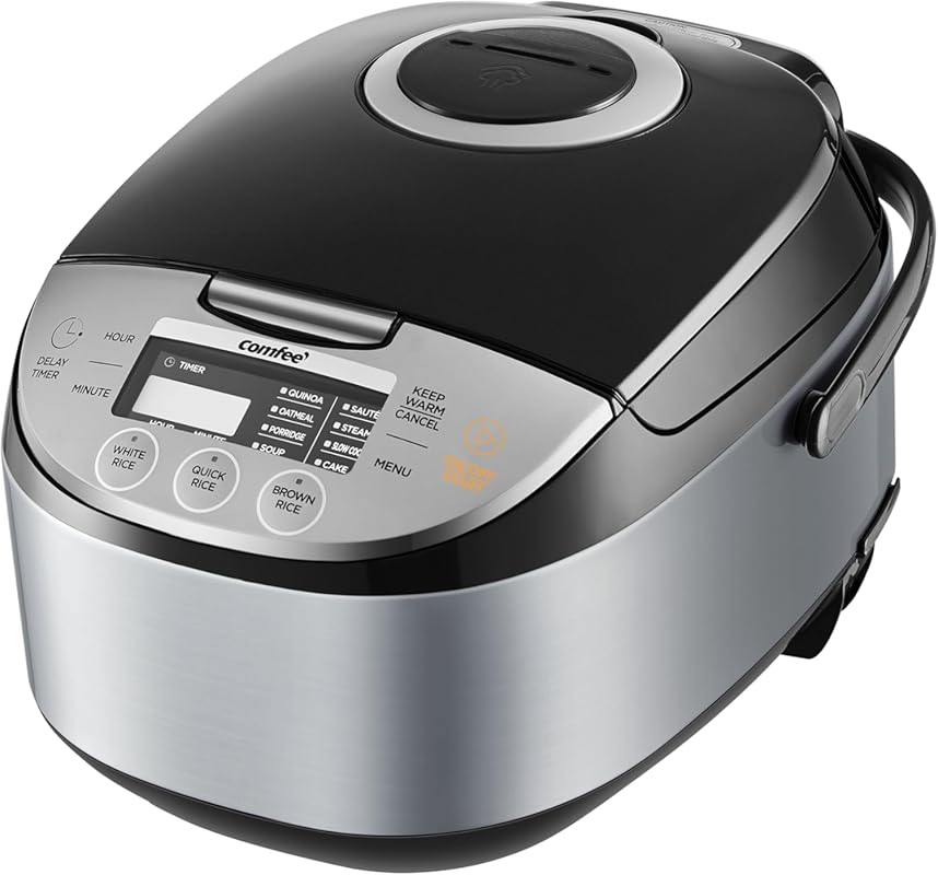 COMFEE' 6-Cup (12-Cup Cooked) Rice Cooker with Fuzzy Logic, 11 Presets
