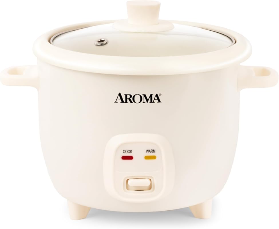 Aroma CoreCoat 6-Cup Pot-Style Rice Cooker with One-Touch Control and 