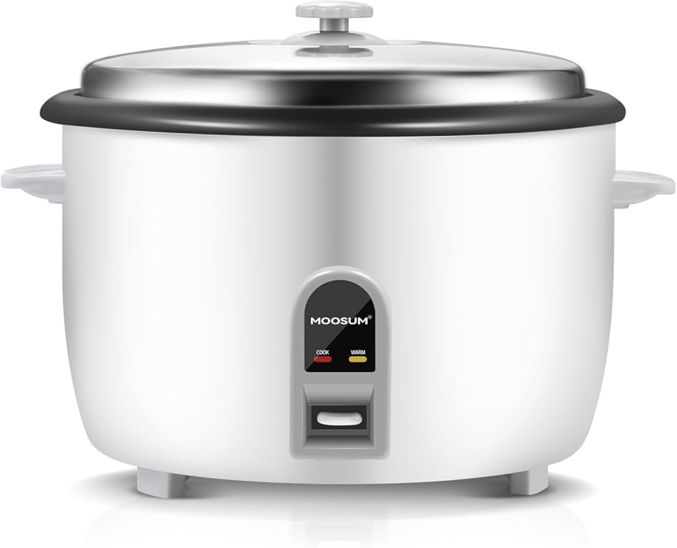 Commercial 1600W Rice Cooker, Large Capacity 30-Cup Uncooked/60-Cup Co