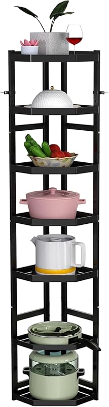 7-Tier Multifunctional Adjustable Corner Pot and Pan Organizer Rack fo