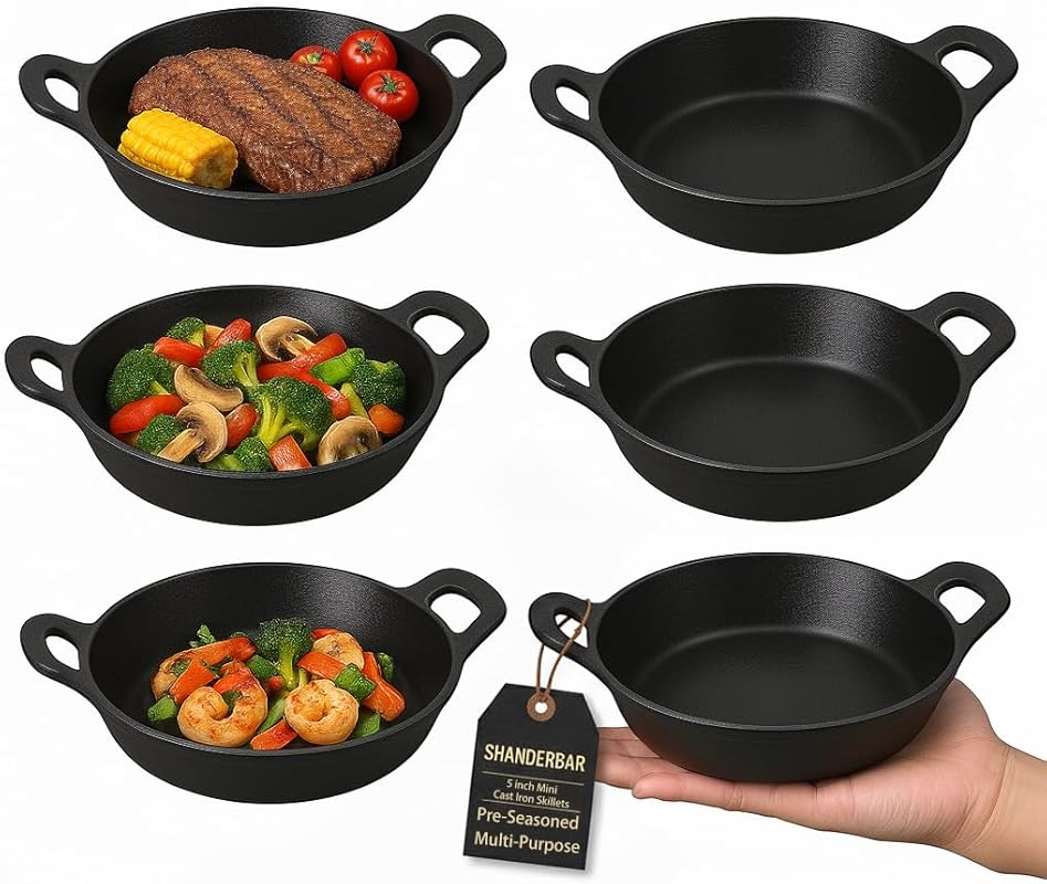 Set of 6 Mini 5-Inch Skillets