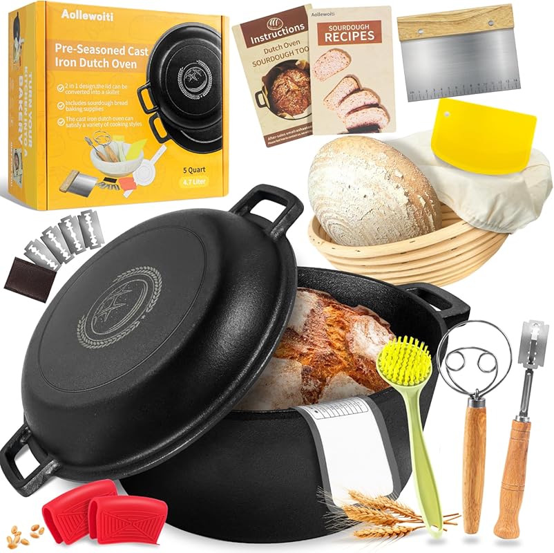 5 Qt Cast Iron Dutch Oven Set