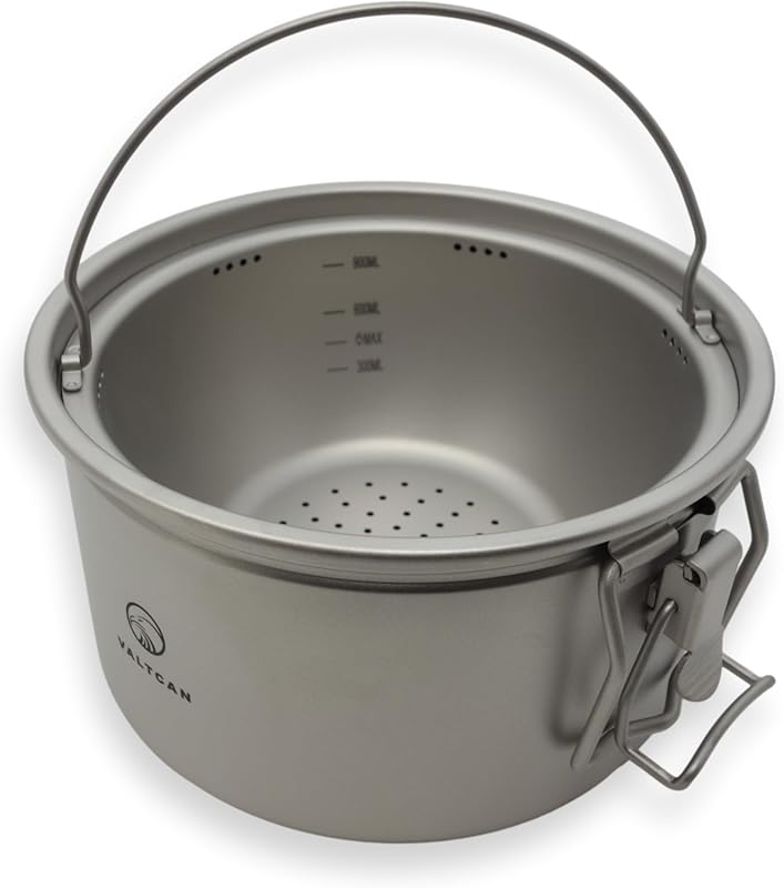 Valtcan 2000ml Titanium Rice Cooker Pot — Lightweight Locking-Lid Bent