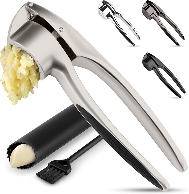 Zulay Kitchen medium premium garlic press set — rust-proof, dishwasher