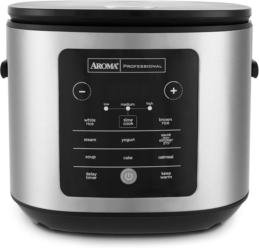 Aroma 20-Cup Slow-Cook and Brown Rice Cooker with Lift-Out Handles, Si