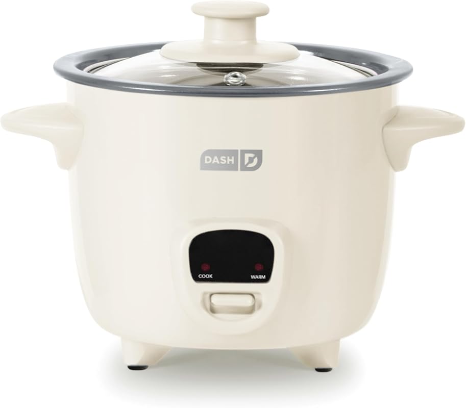 DASH Mini Rice Cooker and Steamer, 0.5 Quart with Removable Nonstick P