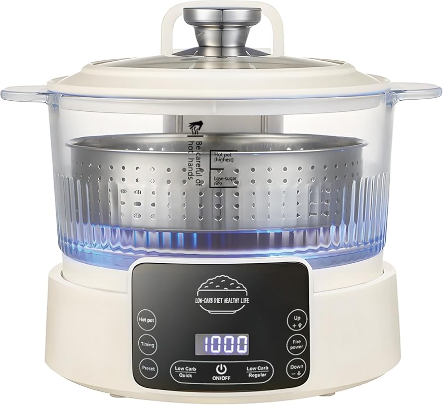 5L multifunction low-carb rice cooker with digital display, 4H keep-wa