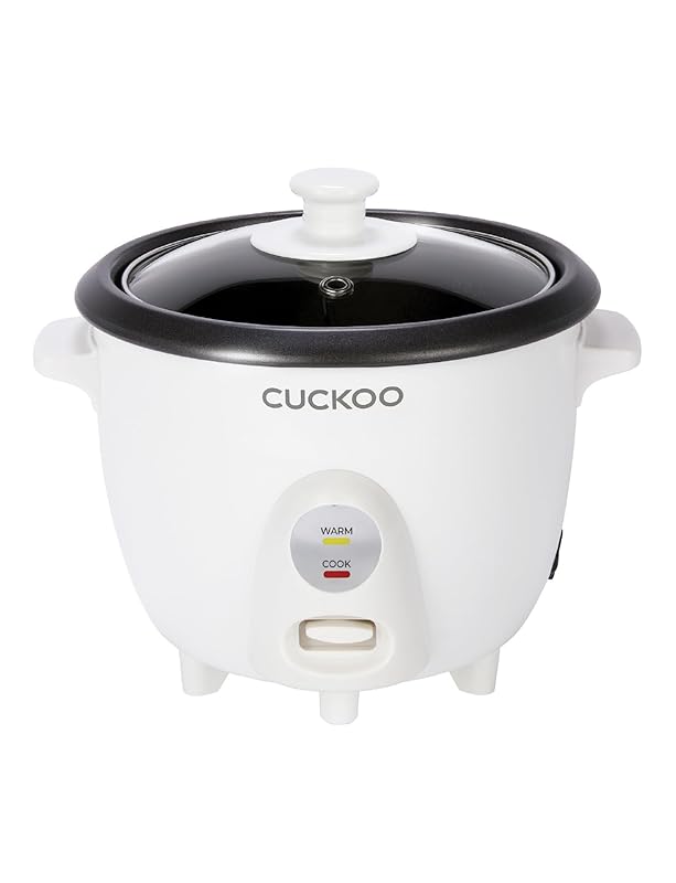 Cuckoo 3-Cup One-Touch Mini Rice Cooker with Steamer Tray, Warmer and