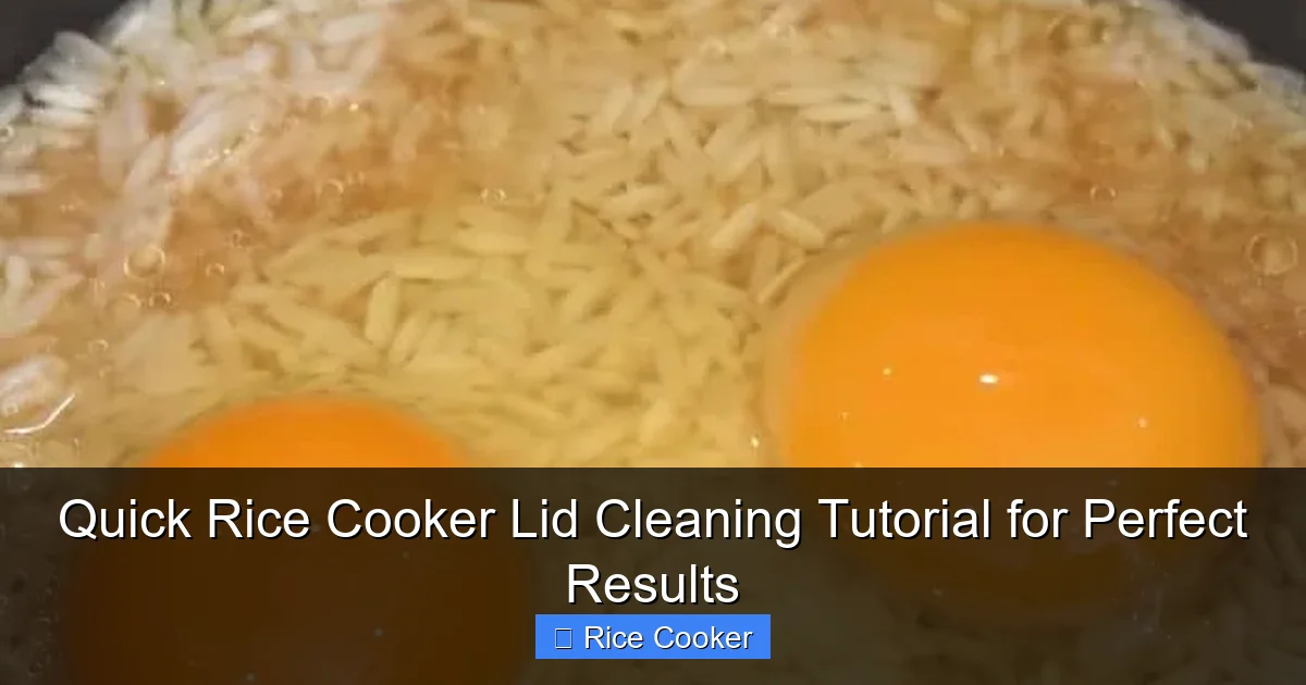Quick Rice Cooker Lid Cleaning Tutorial for Perfect Results
