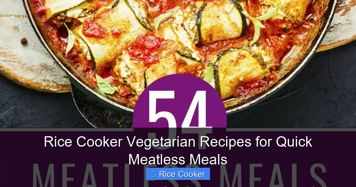 Rice Cooker Vegetarian Recipes for Quick Meatless Meals