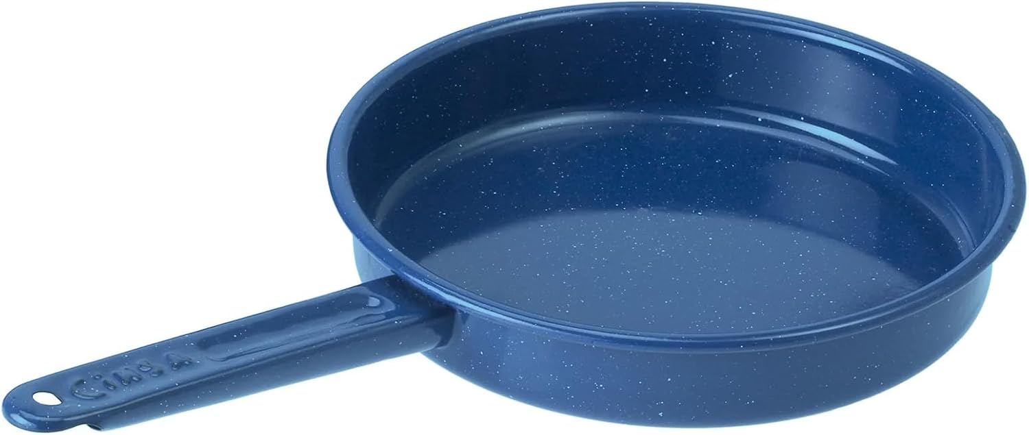 GSI Outdoors Enamelware Fry Pan, Durable Camping and Cabin Cookware, L