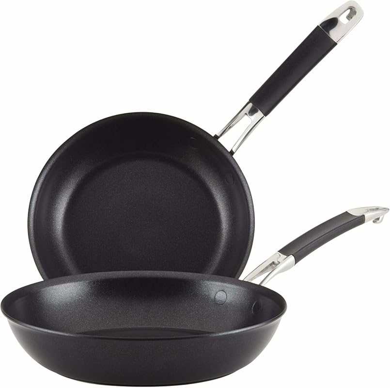 Anolon Smart Stack Hard Anodized Nonstick Frying Pan Set, 8.5 and 10 I