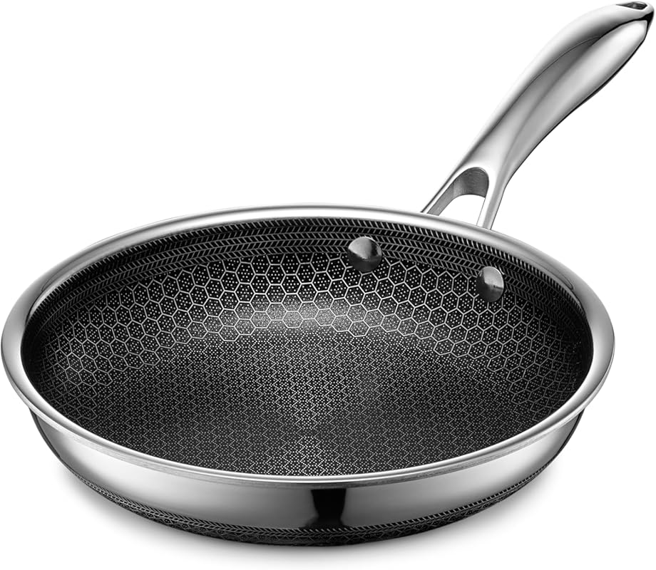 HexClad Hybrid Nonstick 8-Inch Frying Pan with Stay-Cool Handle, Oven 