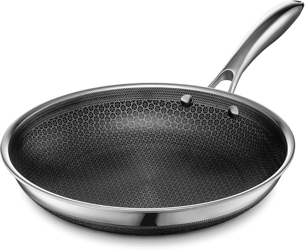 HexClad Hybrid 10-Inch Nonstick Frying Pan, Oven Safe to 900°F, Dishwa