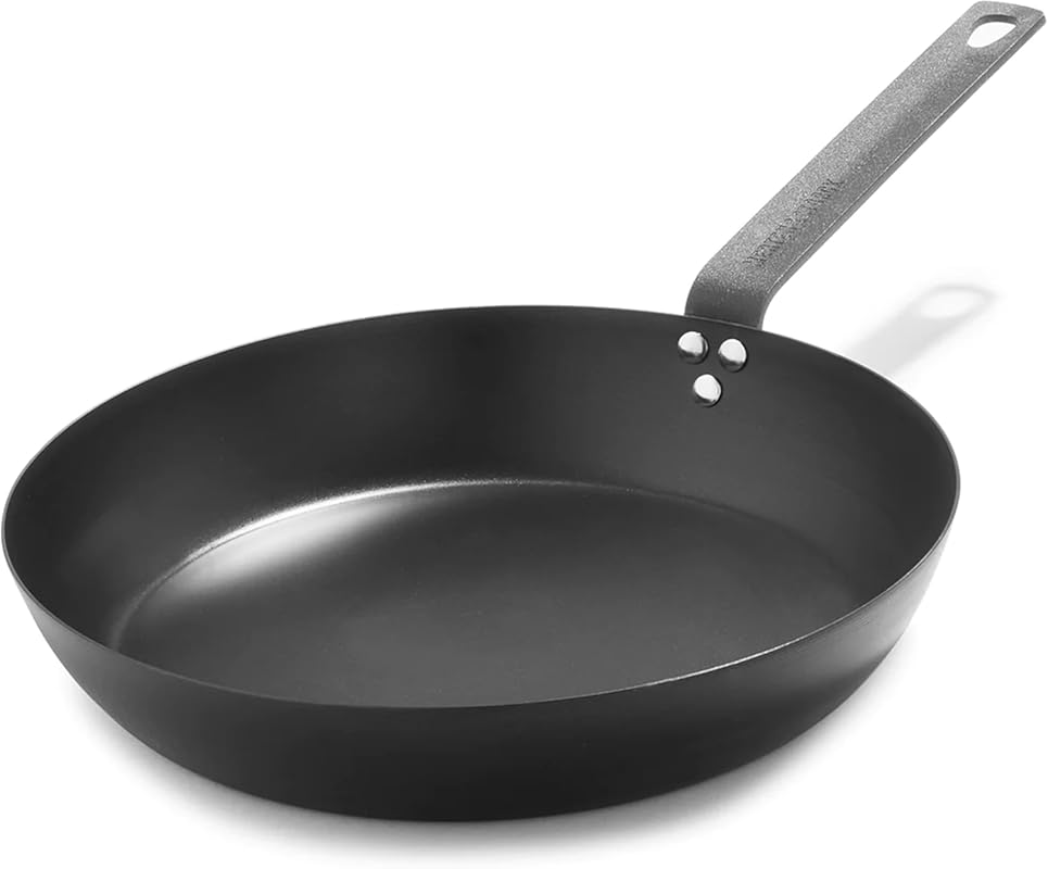 Merten & Storck 12” Pre-Seasoned Carbon Steel Frying Pan for Induction