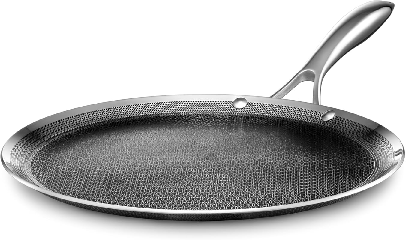 HexClad Hybrid Nonstick 12-Inch Griddle Pan with Stay-Cool Handle, Ove