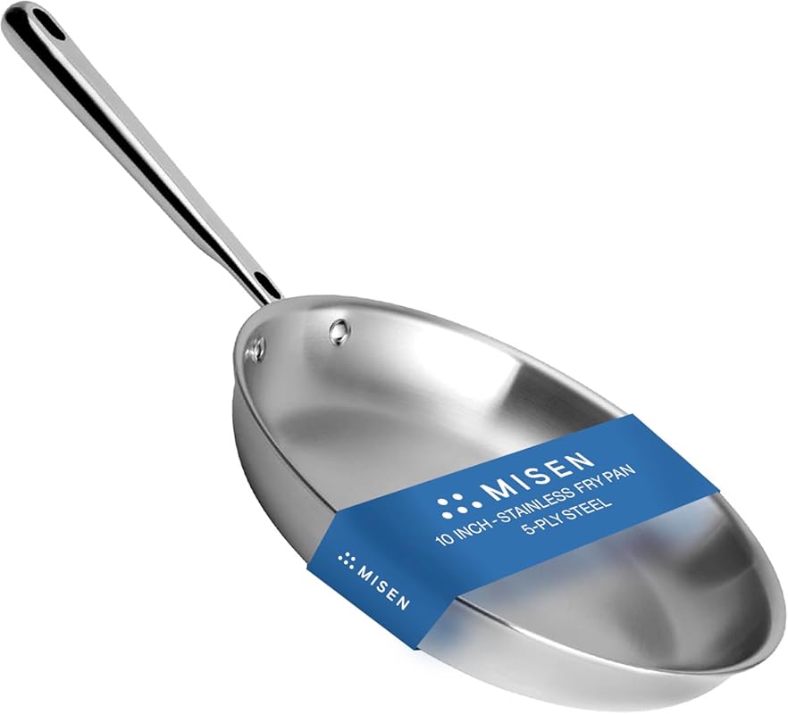 Misen 10-Inch 5-Ply Stainless Steel Frying Pan, Professional Cookware,